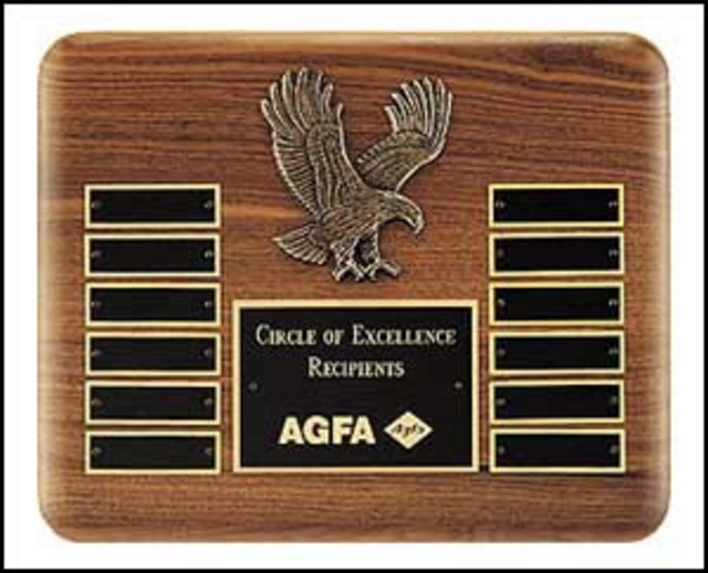 Eagle Perpetual Plaque with 12 Plates (10 1/2" x 13")